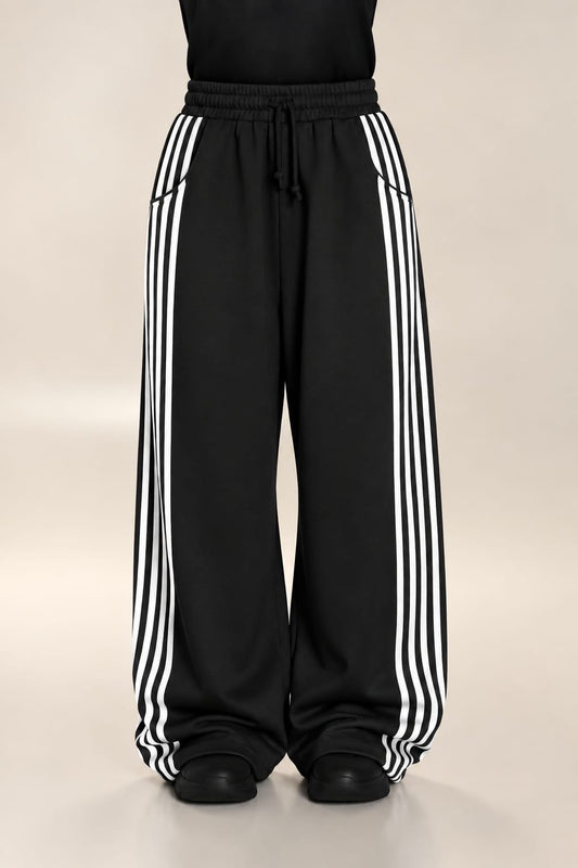 ARMAISE Oversized 6-Stripes black Pants